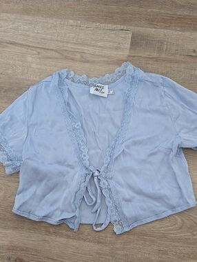 Princess Polly Light Blue Satin Top
